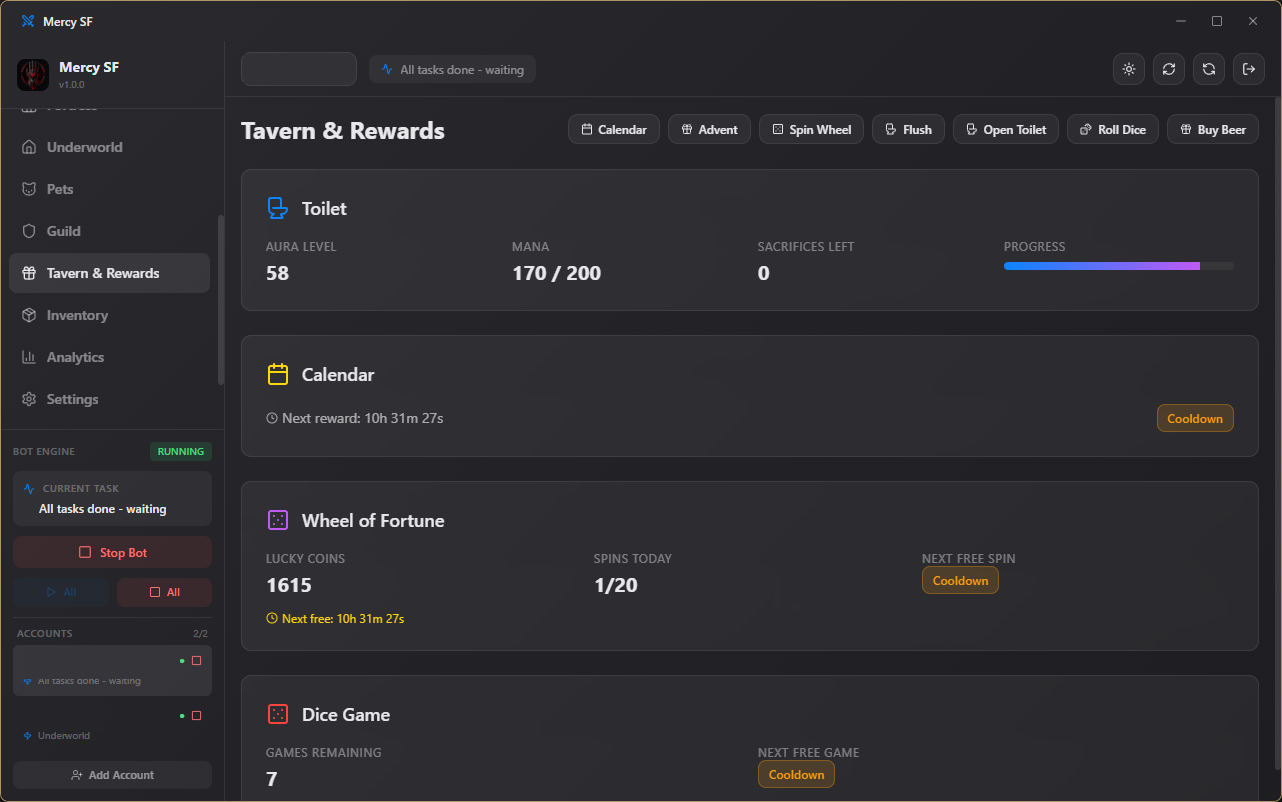 Tavern and rewards